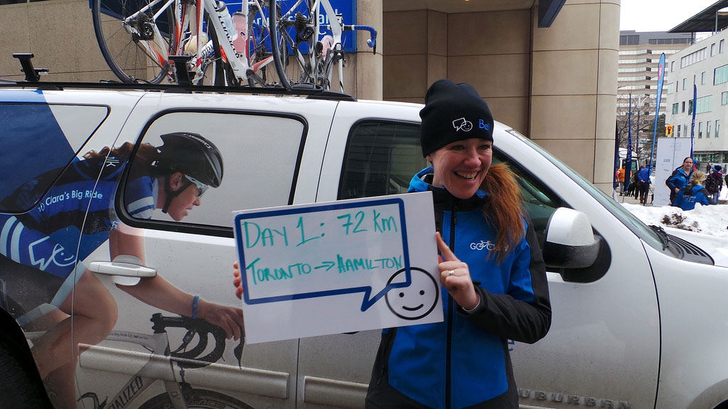 #ClarasBigRide started in Toronto on March 14. After touring the country it will finish in Ottawa on Canada Day July 1.