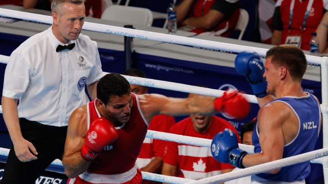El Mais jabs Light in the gold medal match (via Boxing Canada). 