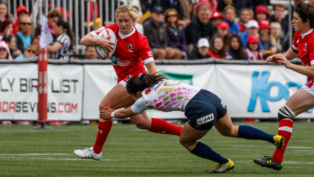 Des joueuses de rugby en action