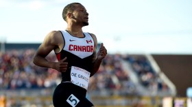 Andre De Grasse à la course
