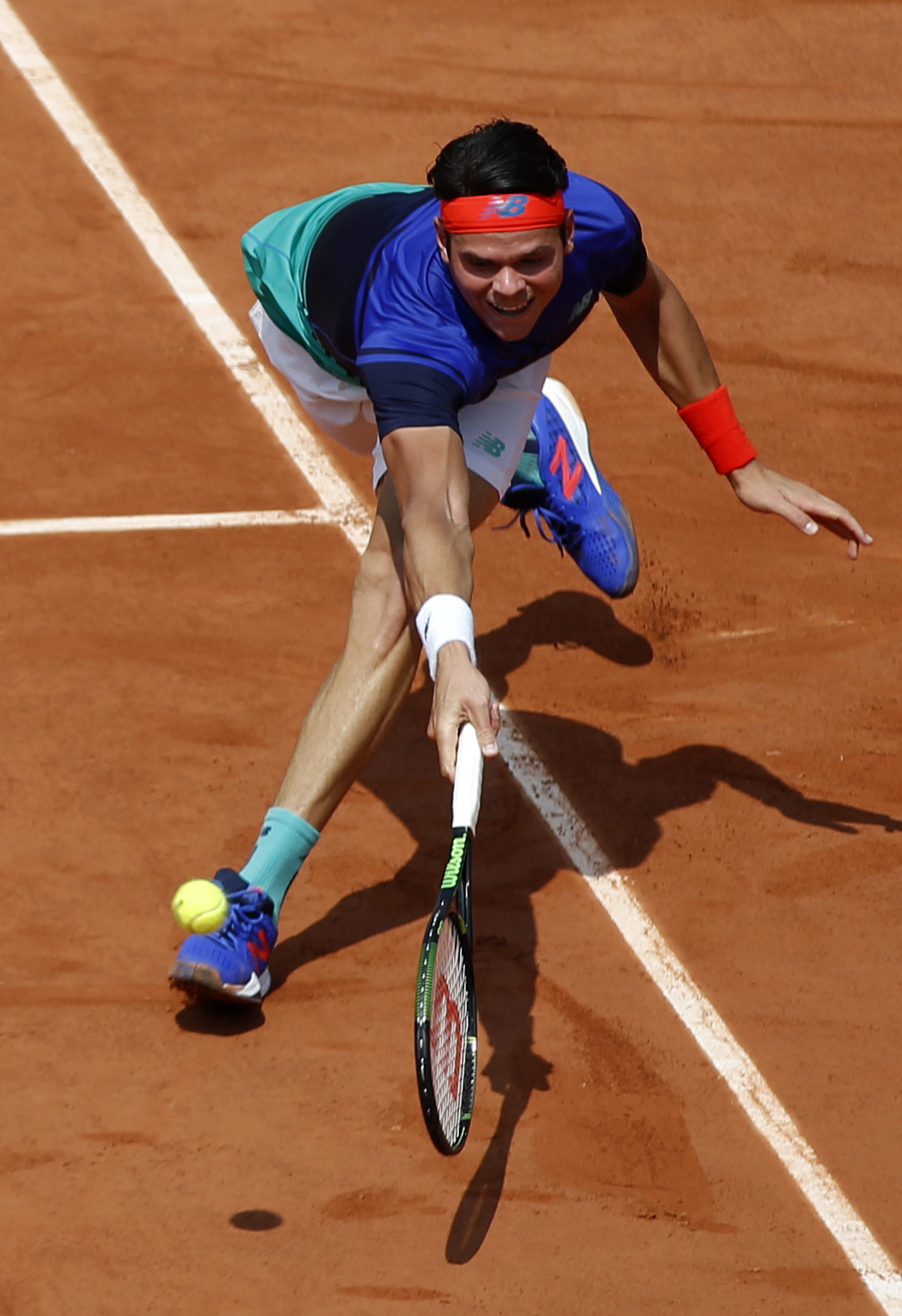 contre le Slovaque Andrej Martin au troisième tour de Roland-Garros le vendredi 27 mai 2016 à Paris.