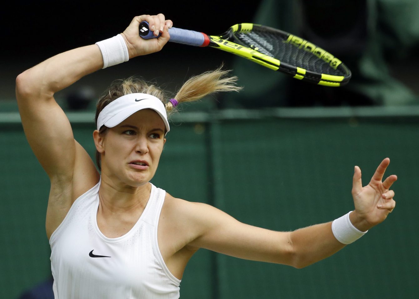 Eugenie Bouchard lors de son match de deuxième tour contre la Britannique Johanna Konta à Wimbledon, le 30 juin 2016.