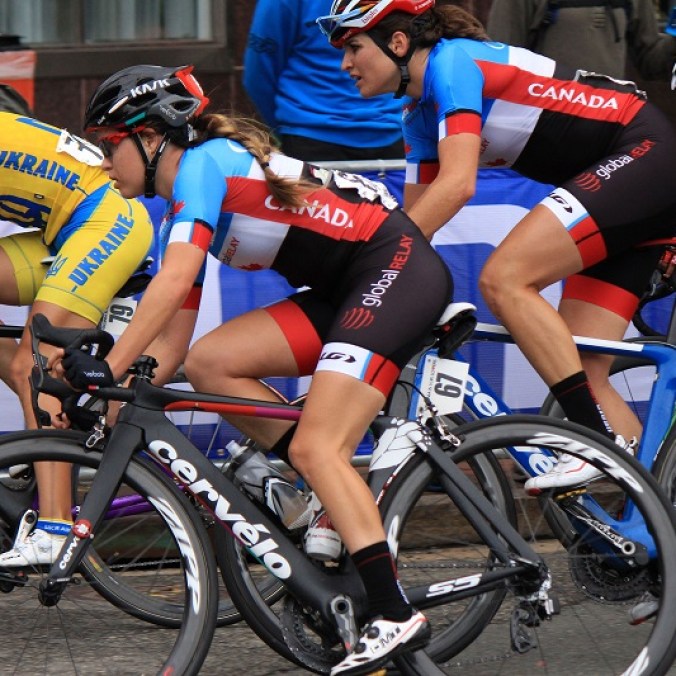 Karol-Ann Canuel Karol-Ann Canuel (en avant-plan) aux Mondiaux de cyclisme sur route 2015. (Photo : Cyclisme Canada)