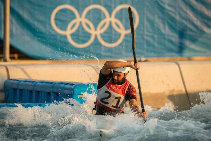 Cam Smedley et Michael Tayler au Stade des eaux vives dans la zone de Deodoro, Jeux olympiques de 2016, à Rio. David Jackson/ COC