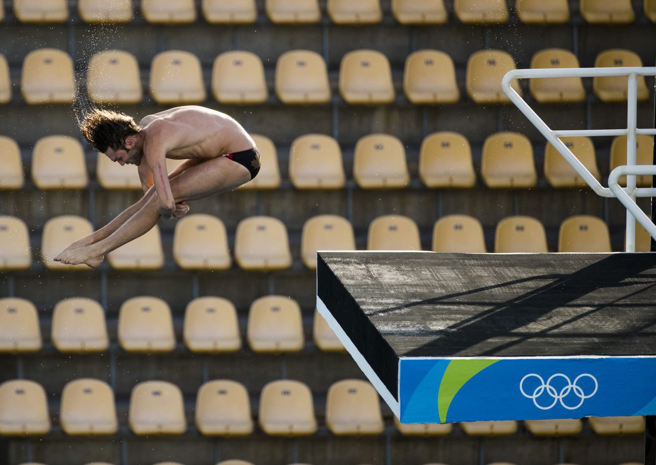 Maxim Bouchard lors de l'entraînement du jeudi 4 août 2016, au Brésil. COC Photo/Mark Blinch