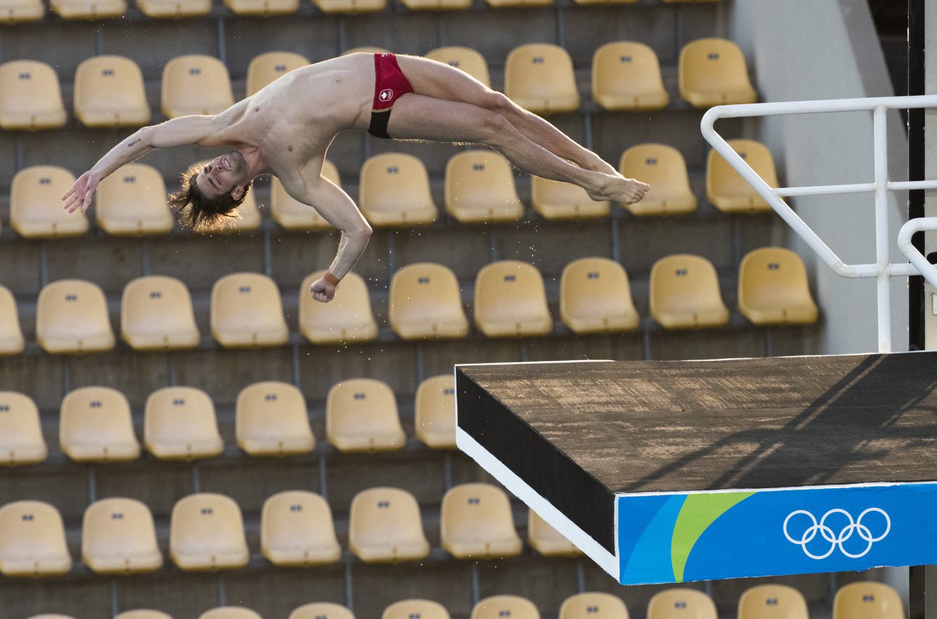 Maxim Bouchard lors de l'entraînement du jeudi 4 août 2016, au Brésil. COC Photo/Mark Blinch