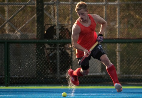 Equipe Canada - hockey sur gazon - Brenden Bissett - Rio 2016 Brenden Bissett lors d’un match amical contre la Nouvelle-Zélande aux Jeux olympiques de 2016, à Rio. COC Photo by Jason Ransom