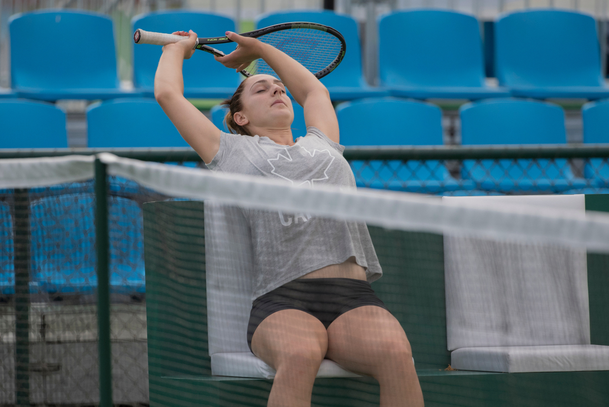 Gabriel Dabrowski se pratique en vue des Jeux olympiques de Rio, le mercredi 3 août 2016. Photo du COC par Jason Ransom