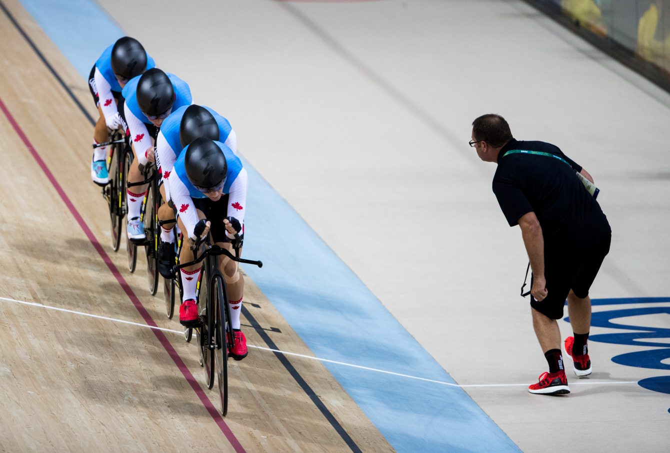L'équipe féminine canadienne de poursuite a bien fait lors des préliminaires. 11 août 2016. Photo du COC/Stephen Hosier