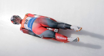 Equipe Canada - Alex Gough lors de la deuxième descente de l'épreuve féminine de luge à la Coupe du monde