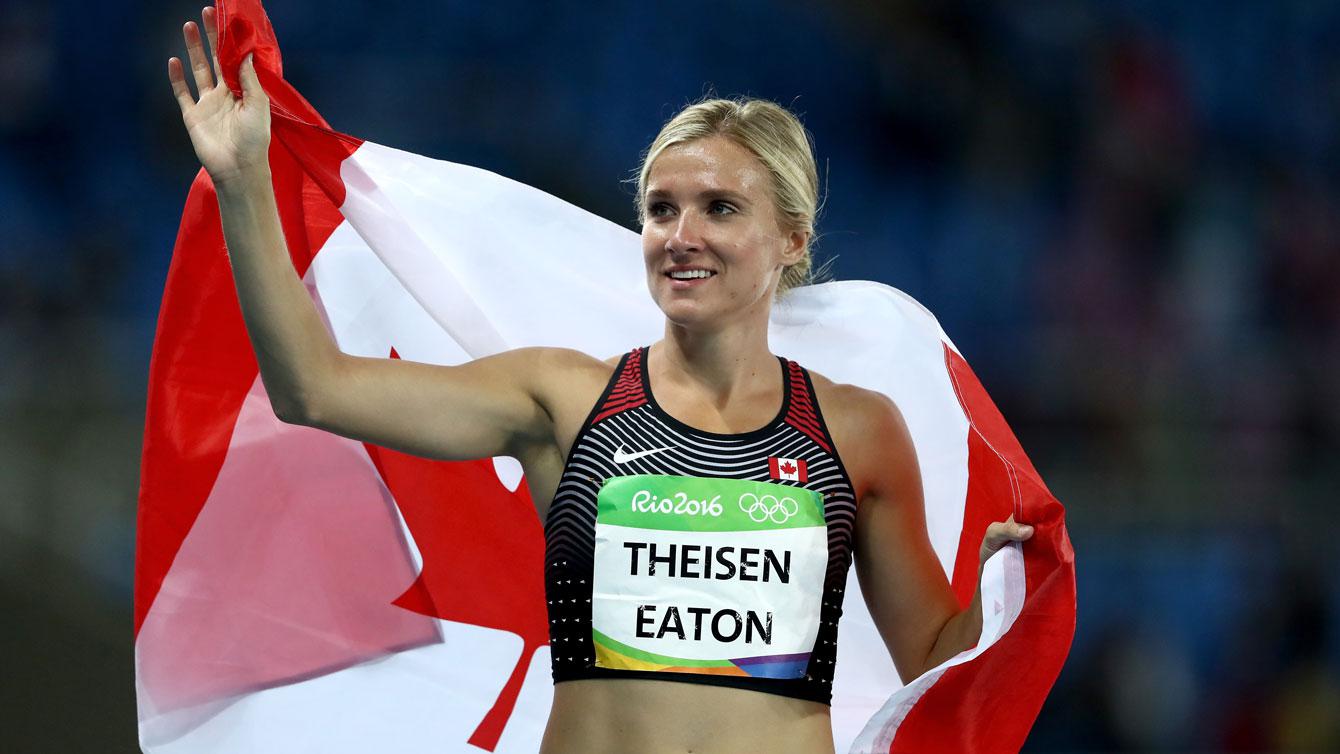 Brianne Theisen-Eaton remporte le bronze à l'épreuve d'heptathlon à Rio.