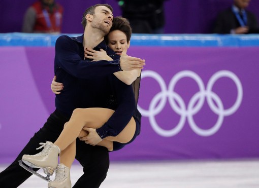 Meagan Duhamel et Eric Radford aux Jeux olympiques de PyeongChang.