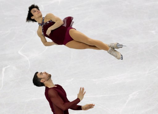Meagan Duhamel et Eric Radford aux Jeux olympiques de PyeongChang.