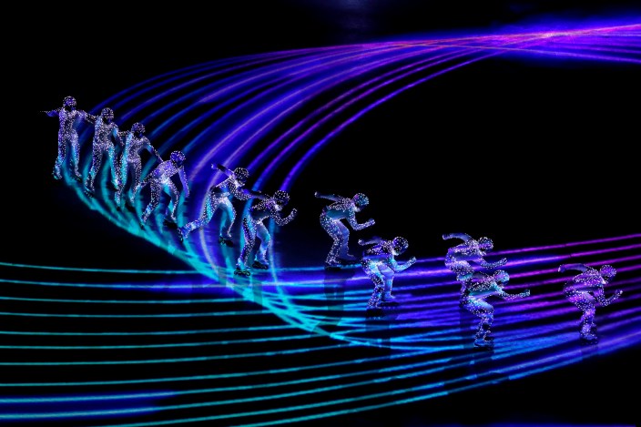 Pyeongchang Olympics Closing Ceremony Les danseurs en action pendant la cérémonie de clôture. (AP Photo/Charlie Riedel)