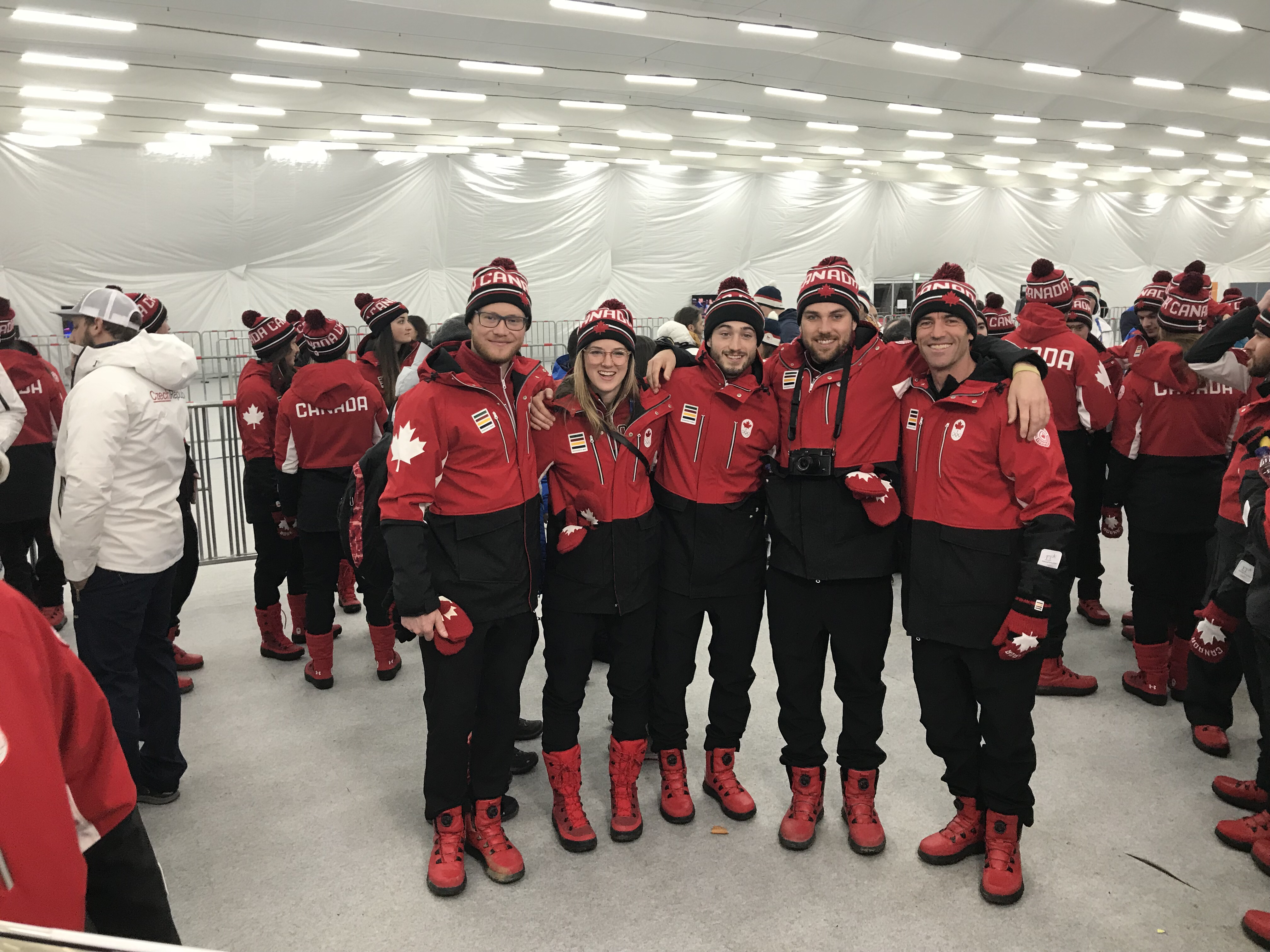 Olivier Rochon, Cassie Sharpe, Noah Bowman et Simon d'Artois.