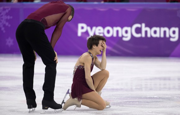 Meagan Duhamel et Eric Radford aux Jeux olympiques de PyeongChang.
