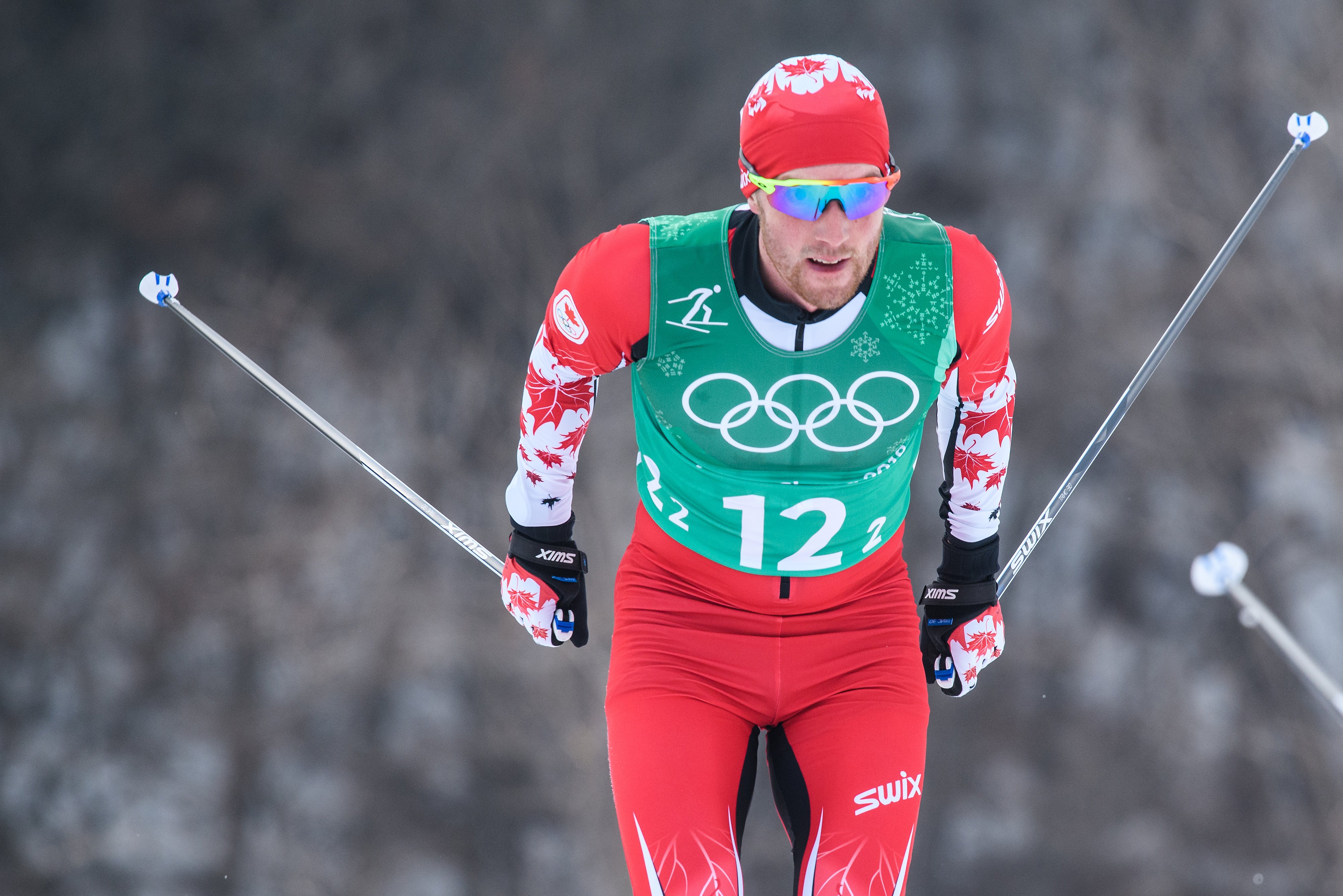 PYEONGCHANG, CORÉE DU SUD - 18 FÉVRIER: Graeme Killick skie durant le relais 4x10 km. ( Photo par Vincent Ethier/COC)