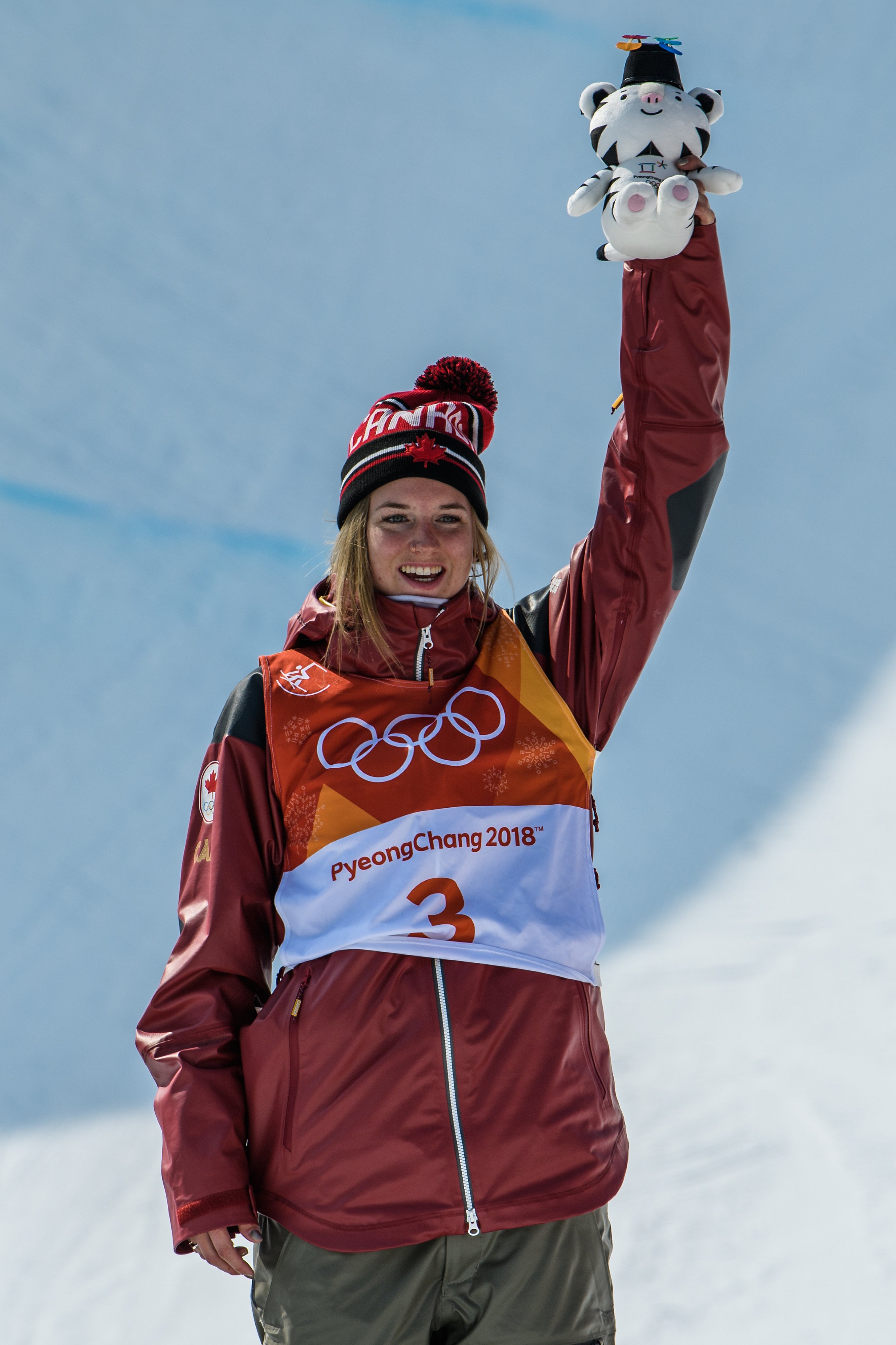 Cassie Sharpe remporte l'or en finale de l'épreuve de la demi-lune en ski acrobatique, aux Jeux olympiques d'hiver de Pyeongchang 2018. (Photo: Vincent Ethier/COC)