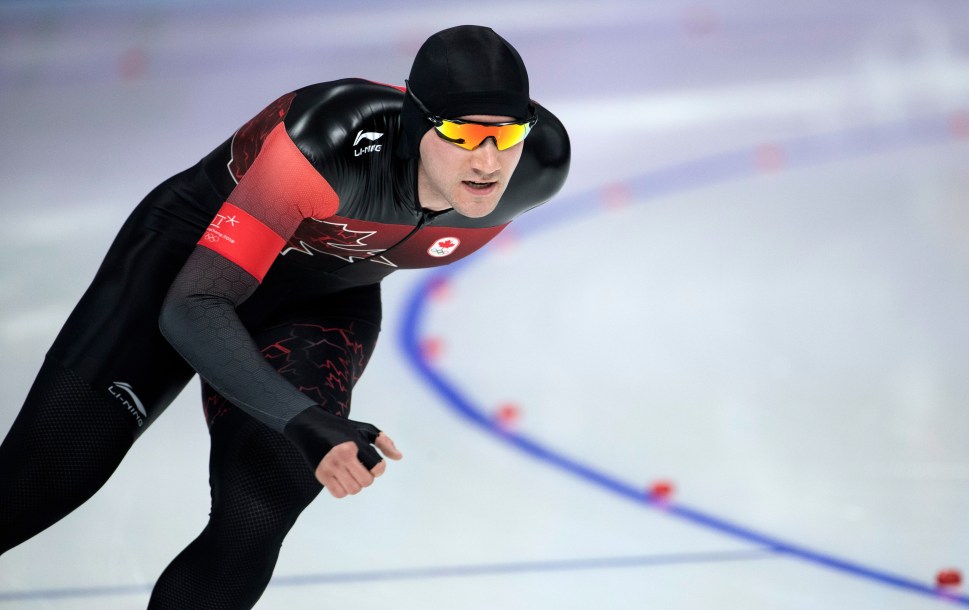 Vincent de Haître patine à l'épreuve du 1500 m masculin. COC Photo by Jason Ransom