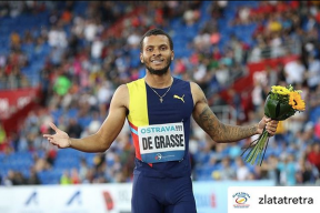 Andre De Grasse after his win at Ostrava