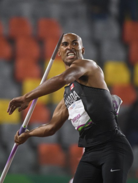 CJM_20190807_96 Damian Warner participe au javelot lors du décathlon aux Jeux panaméricains de Lima, au Pérou, le 7 août 2019. Photo : Christopher Morris/COC