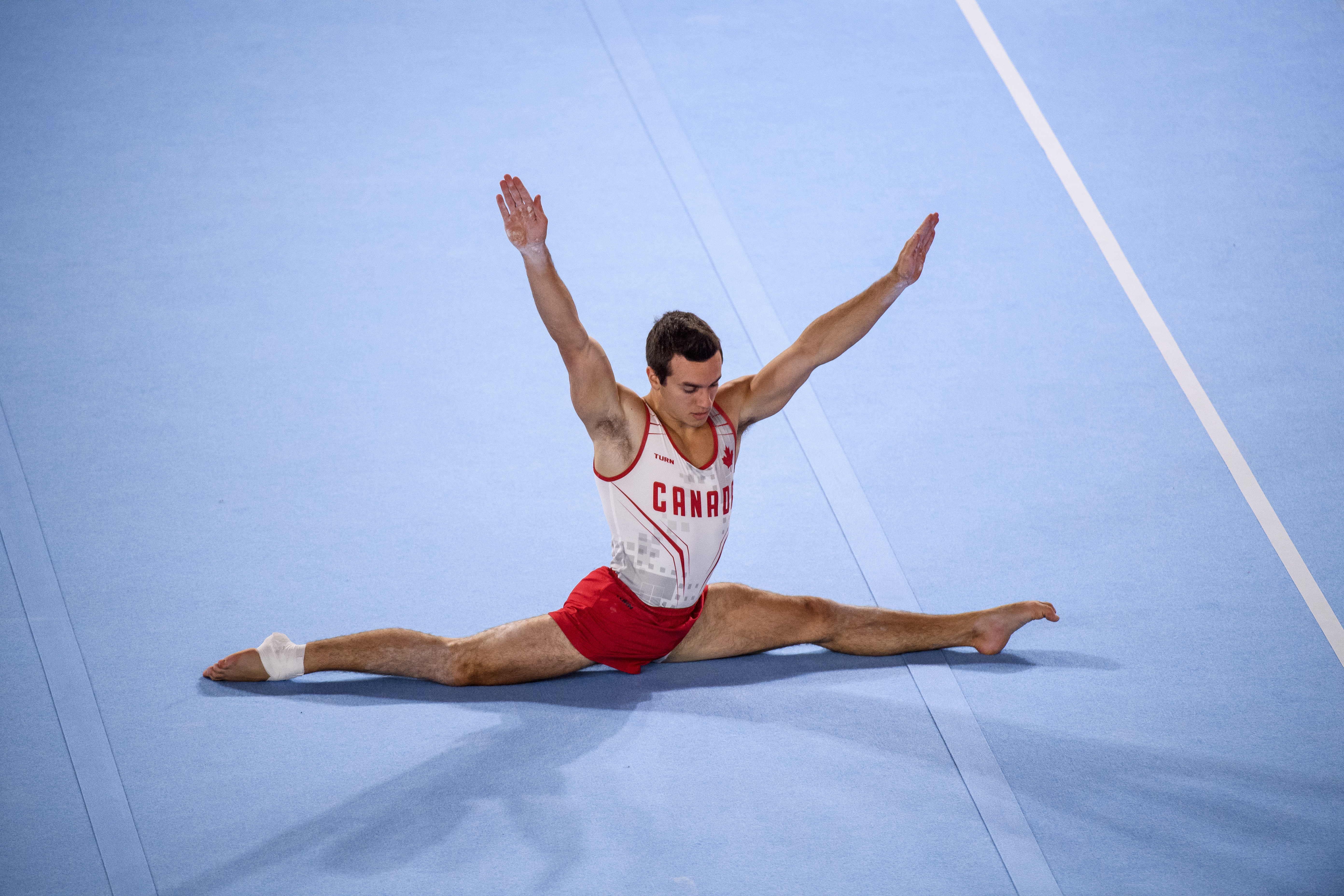 René Cournoyer lors de la finale par équipes aux Jeux panaméricains de Lima 2019, au Pérou, le 28 juillet 2019. Photo Christopher Morris/COC