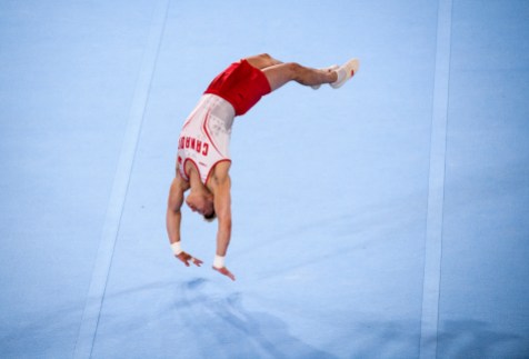 Justin-Karstadt-equipe-canada-gymnastique Justin Karstadt lors de la finale par équipes aux Jeux panaméricains de Lima 2019, au Pérou, le 28 juillet 2019. Photo Christopher Morris/COC