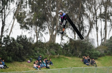 Équipe Canada Paige Rini Lima 2019 Paige Rini, du Canada, participe à la finale du saut féminin en ski nautique aux Jeux panaméricains de 2019 à Lima, le 29 juillet 2019. Photo de Vincent Ethier / COC