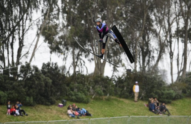 VEP_20190729_68 Paige Rini lors de la finale des sauts en ski nautique aux Jeux panaméricains de Lima 2019, au Pérou, le 29 juillet 2019. Photo : Vincent Ethier/COC