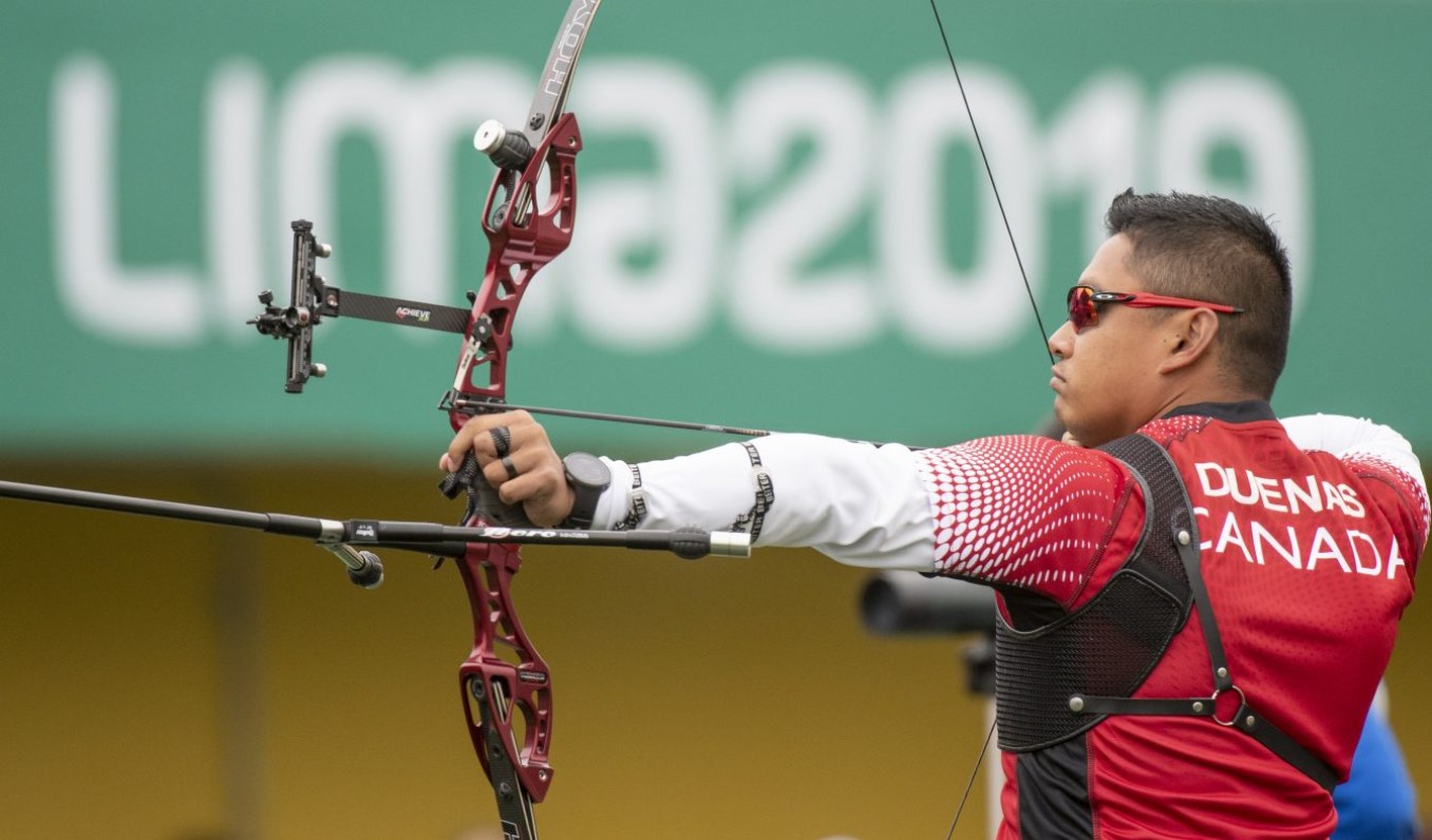 CJM_20190811_25 Crispin Duenas participe à la finale de l'arc recourbé aux Jeux panaméricains de Lima, au Pérou, le 11 août 2019. Photo : Christopher Morris/COC