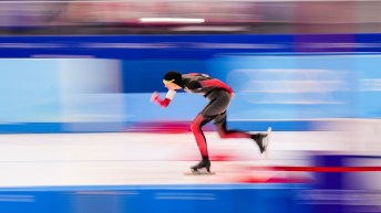 Isabelle Weidemann pendant une course.