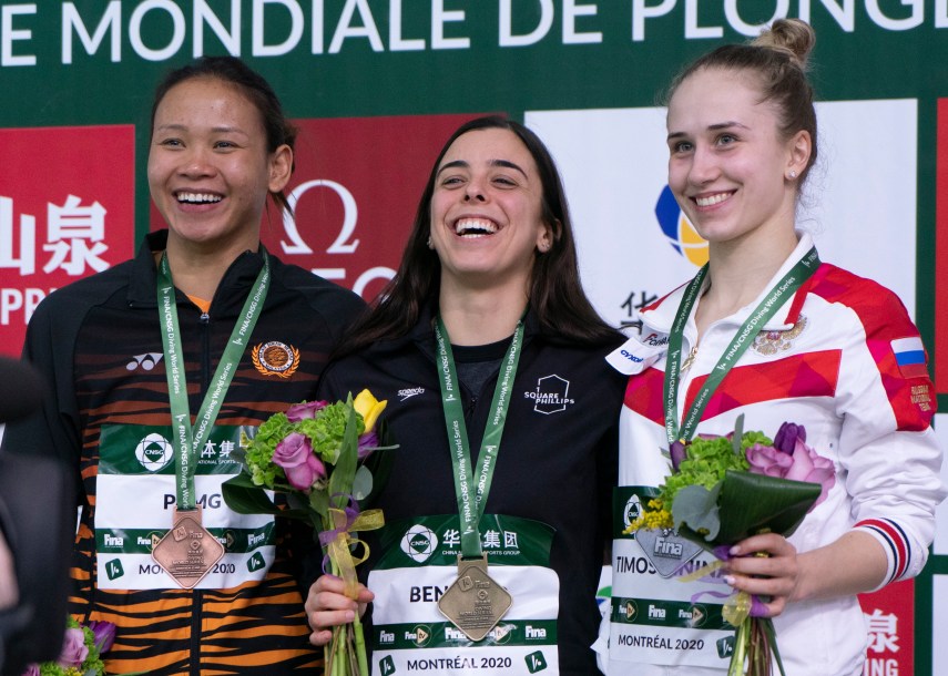 Podium féminin de plongeon à la tour de 10m