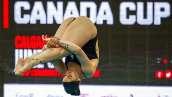 Pamela Ware effectue un plongeon