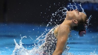 Audrey Lamothe en action dans l'eau.