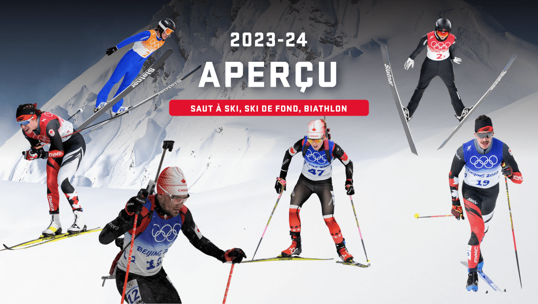 Montage de fondeurs, sauteurs à ski et biathlètes.