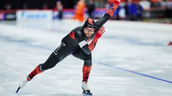 Laurent Dubreuil pendant une course.
