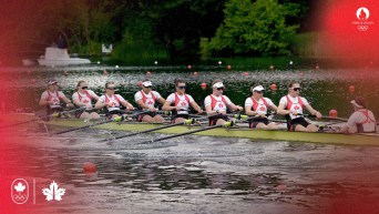 Photo du huit de pointe féminin d'aviron