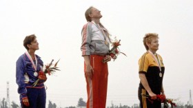 athletes on the podium