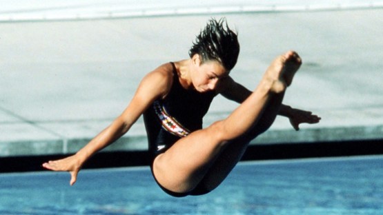 Bernier, Sylvie Canada's Sylvie Bernier performs a dive at the Los Angeles 1984 Olympic Games. (CP Photo/ COC/ Ted Grant)