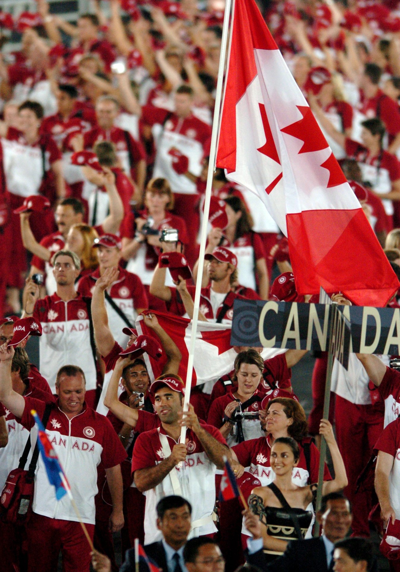 Team Canada walks into Athens 2004 Opening Ceremony