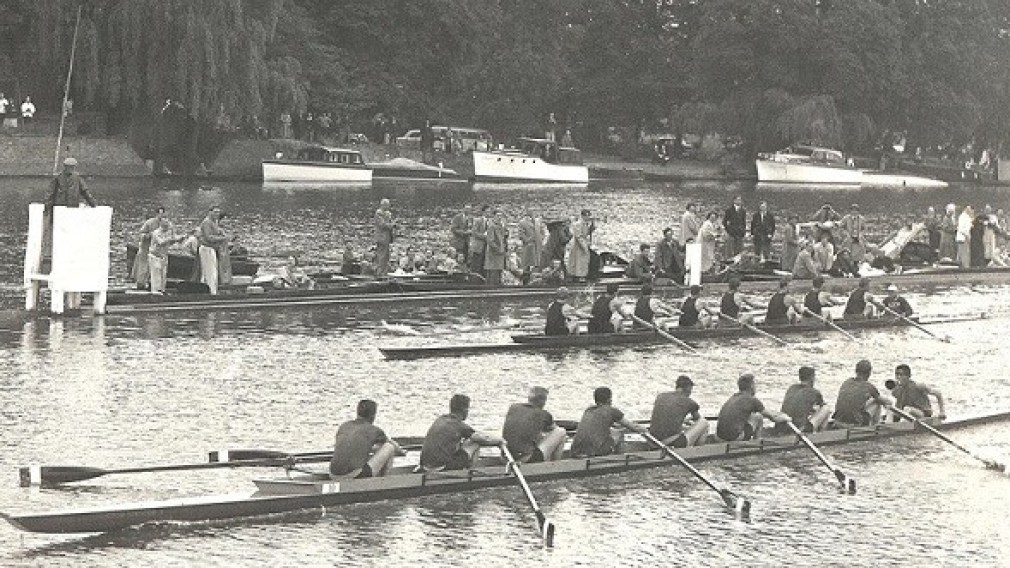 Richard McClure with the 1956 Olympic silver medal winning eights team
