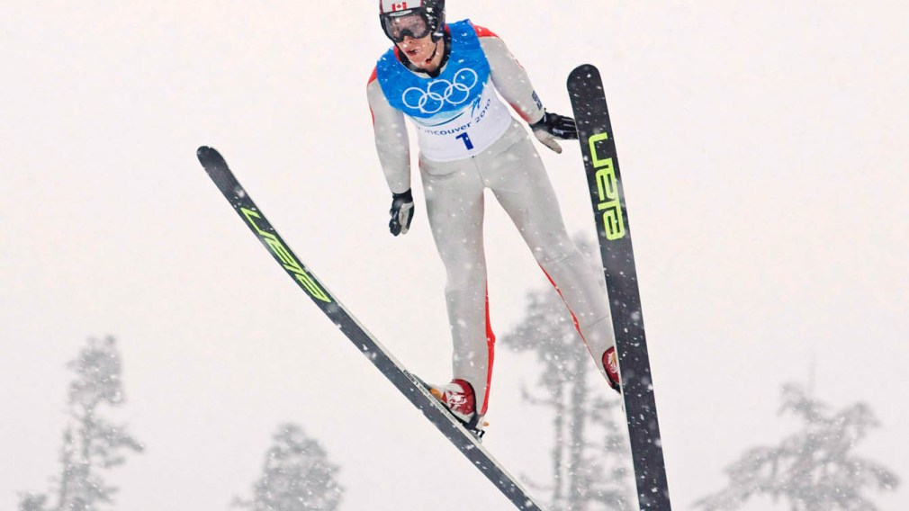 Ski jumper in the air