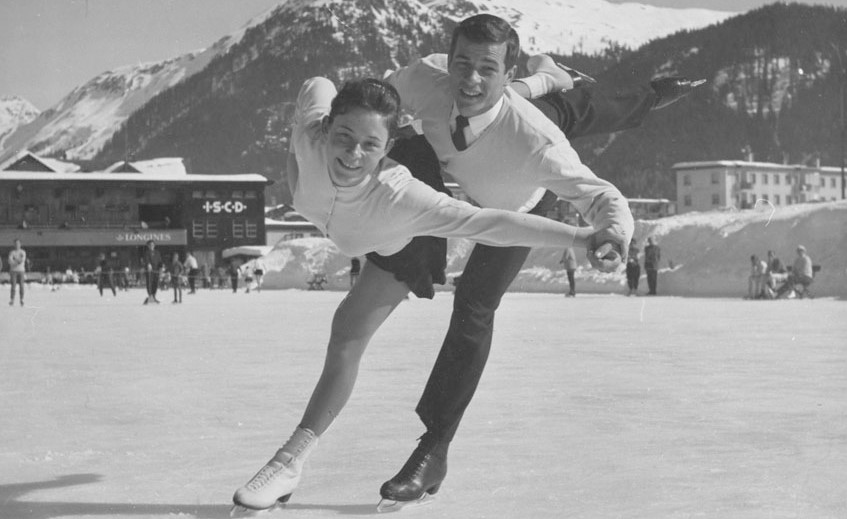 Otto Jelinek skates with Maria Jelinek