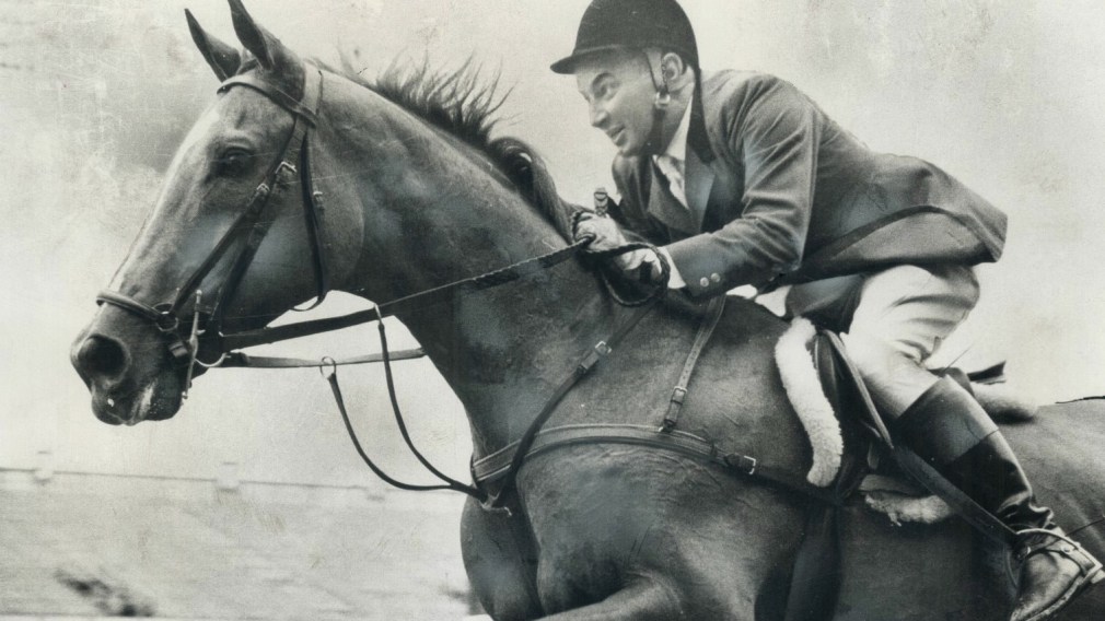 Thomas Gayford on his horse, Big Dee, in 1969