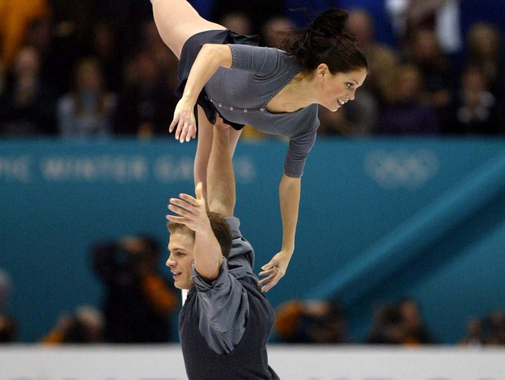 two athletes skating