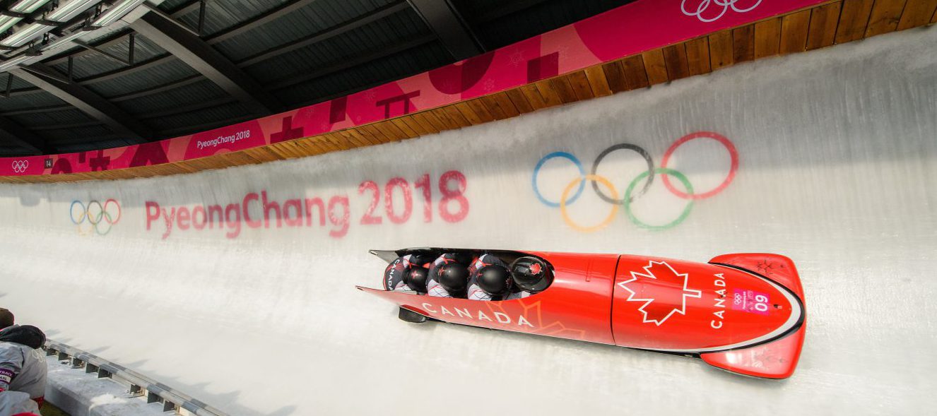 Bobsleigh racing by PeyongChang sign in event