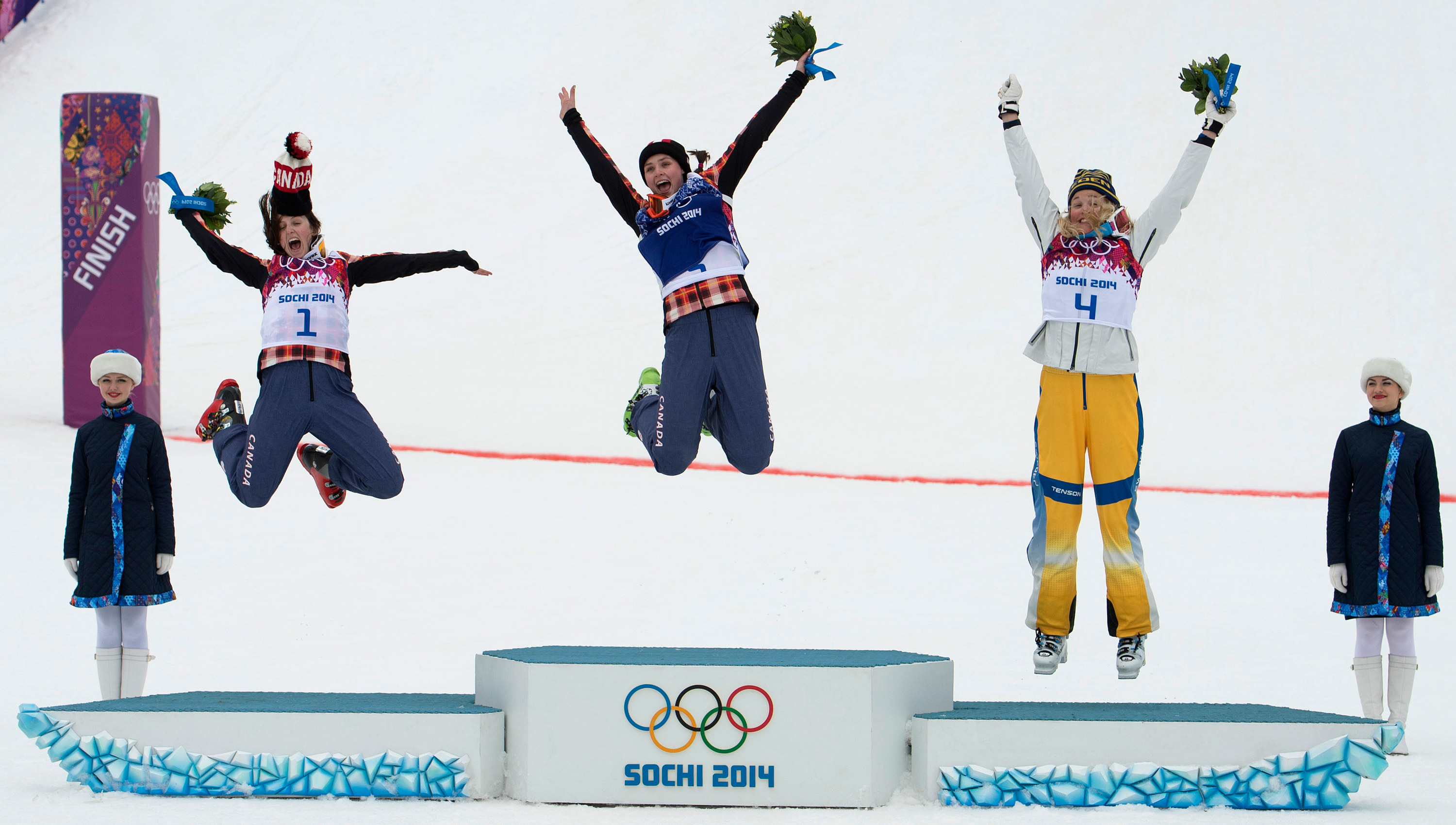 Womens Ski Cross Flower Ceremony