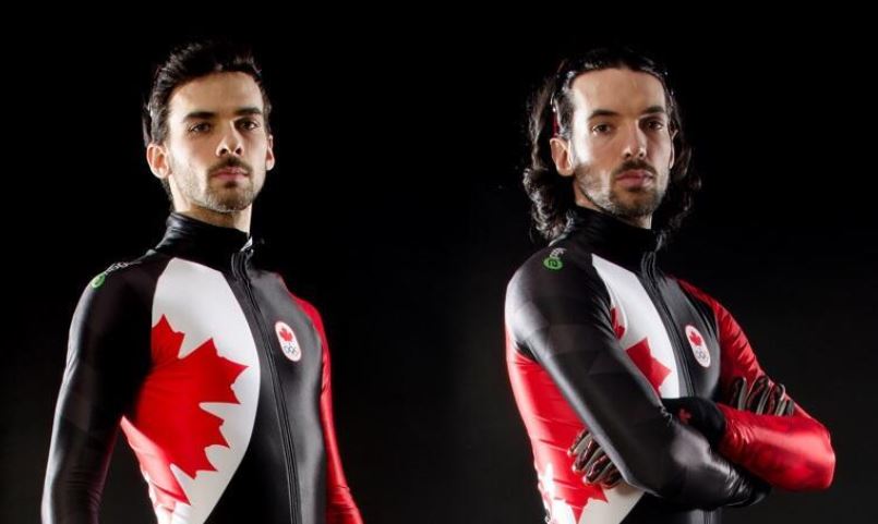 Hamelin brothers posing for Team Canada picture