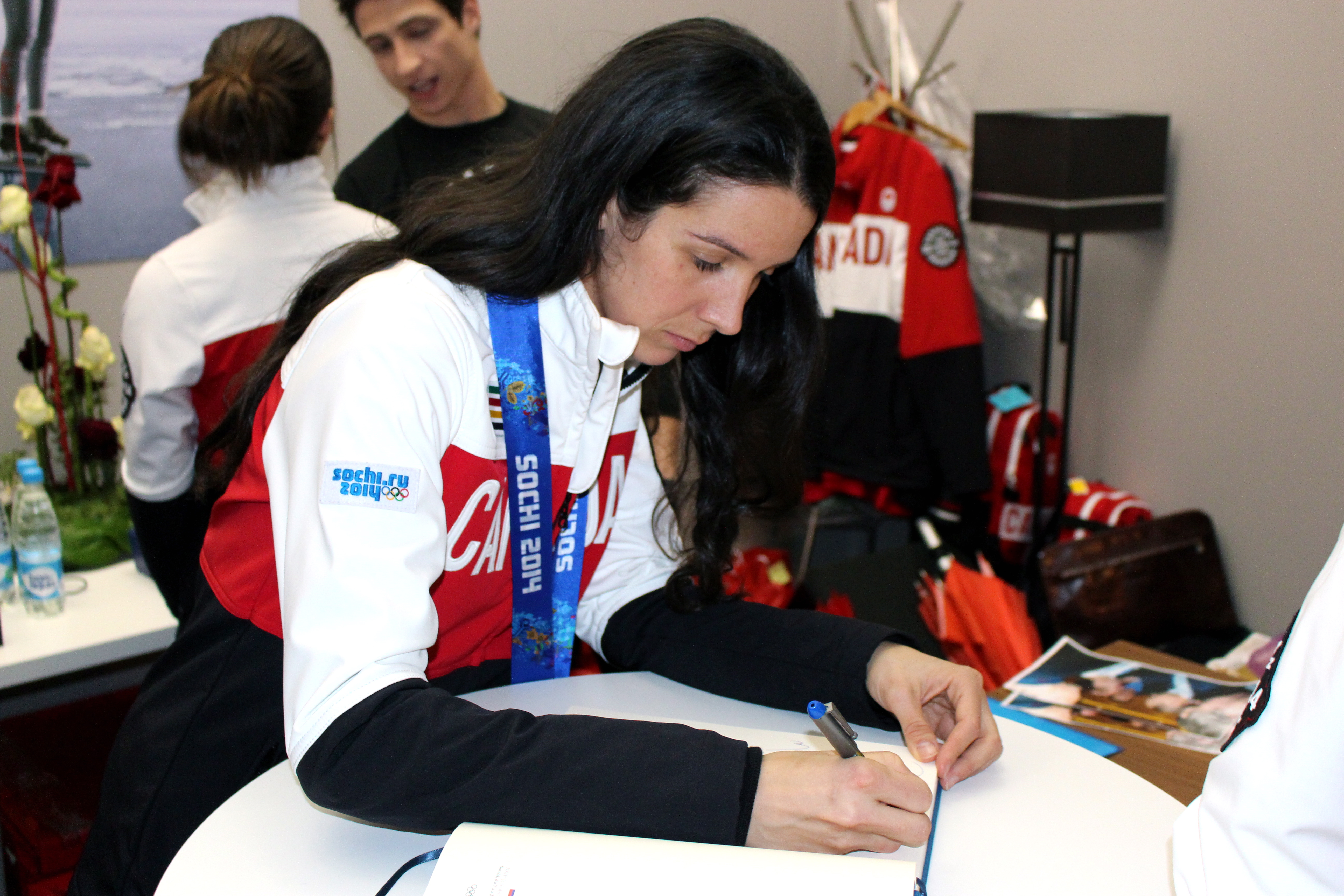 Marie-Ève Drolet during the medal celebration