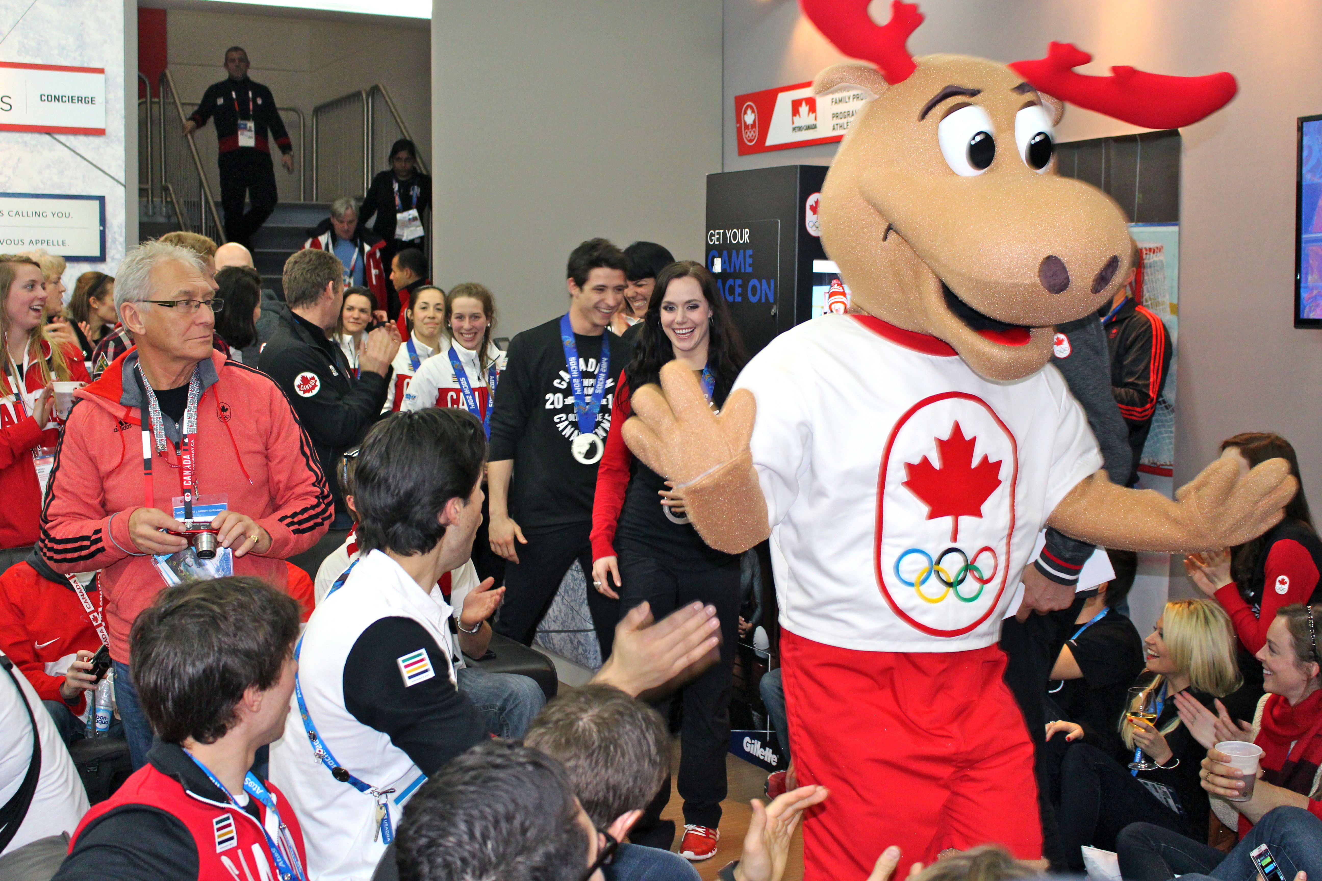 Tessa and Scott during the medal celebration